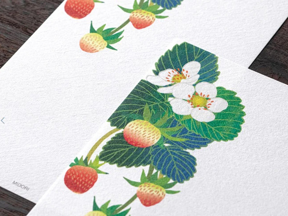 Midori Seasonal Memo Letter Pad - 600 Foil Stamping Strawberry