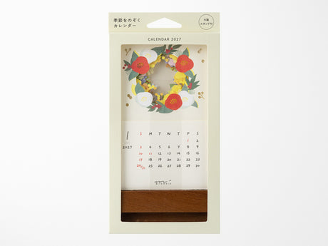 Midori Stand Calendar 2027 - Laser Cut Flowers