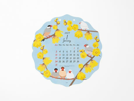 Midori Wall Calendar 2027 - Die Cut Bird