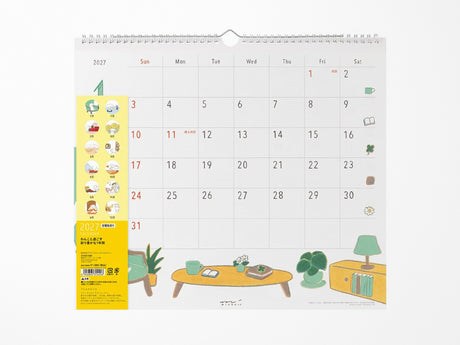 Midori Wall Calendar 2027 - Dog