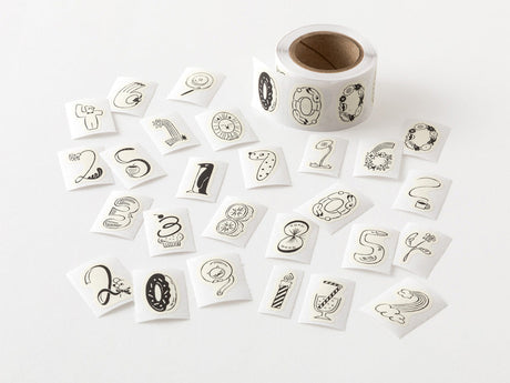 Midori Yuru Log Roll Sticker Numbers