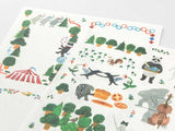 Midori Yuru Log Sticker 2 Sheets - Forest Animals