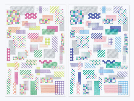 Midori Yuru Log Sticker 2 Sheets - Tape Collage