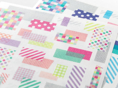Midori Yuru Log Sticker 2 Sheets - Tape Collage