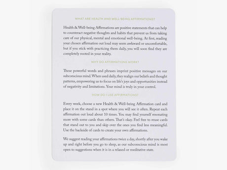 Mindful Affirmations Display Card Deck - Health and Well-Being