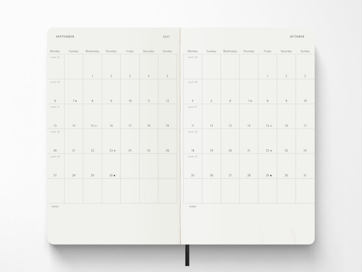 Moleskine 18 Month 2026-2027 Weekly Planner - Black Soft Cover