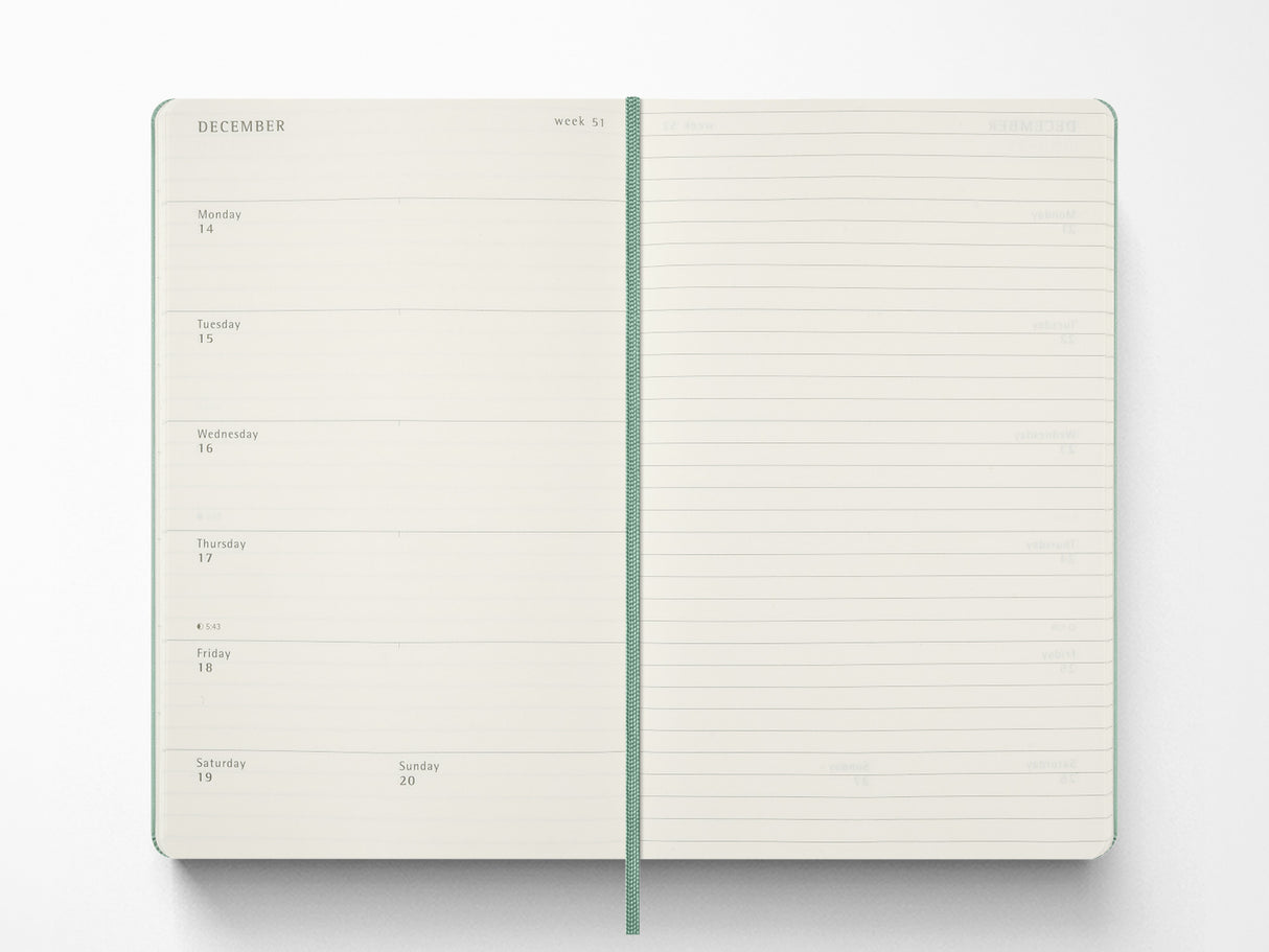 Moleskine 18 Month 2026-2027 Weekly Planner - Sage Green Hardcover