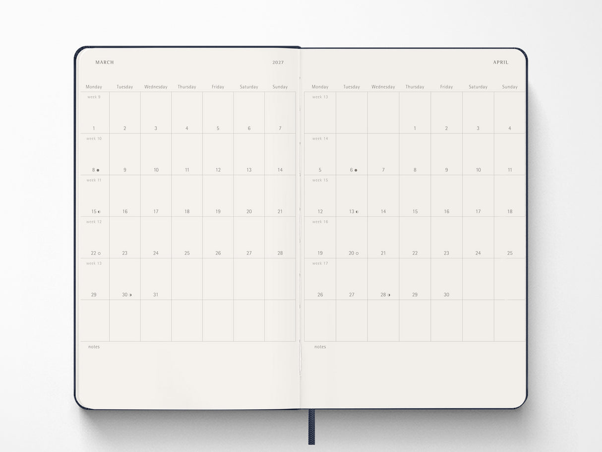 Moleskine 18 Month 2026-2027 Weekly Planner - Sapphire Blue Hardcover