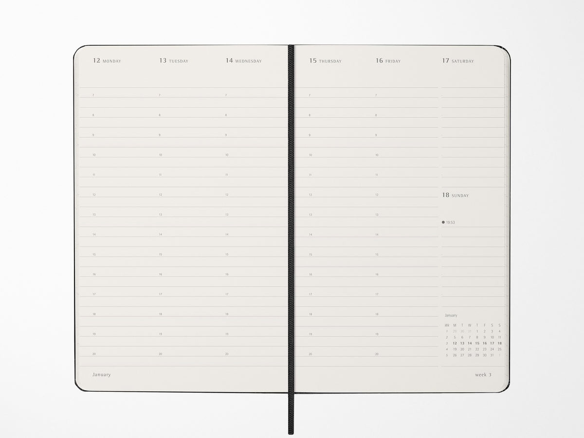 Moleskine 2027 Pro Weekly Vertical Planner - Black Hardcover