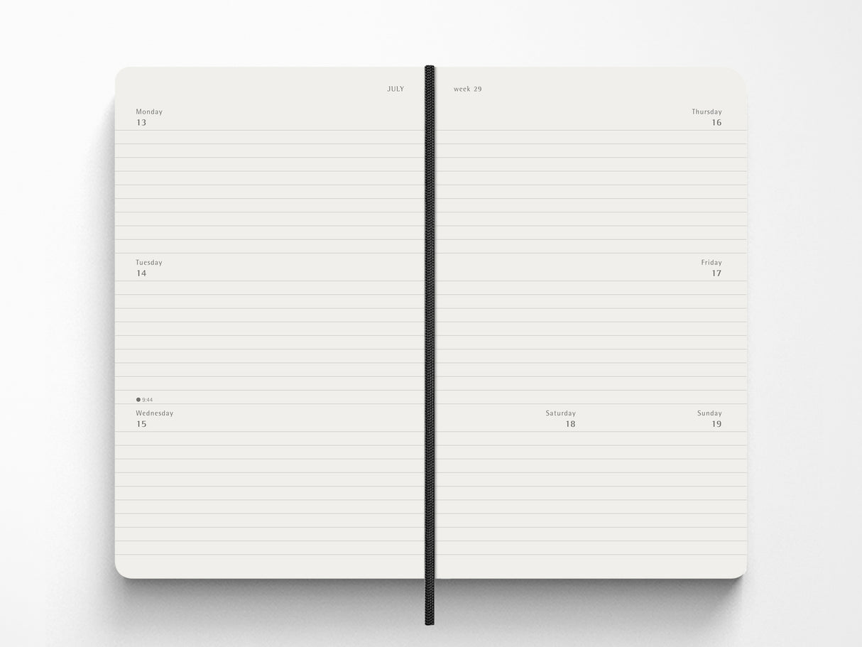 Moleskine 2027 Weekly Horizontal Planner - Black Soft Cover