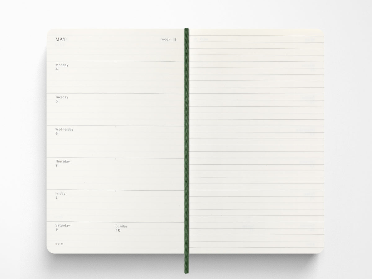 Moleskine 2027 Weekly Planner - Myrtle Green Hardcover