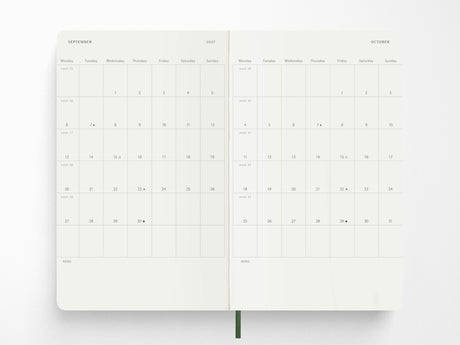 Moleskine 2027 Weekly Planner - Myrtle Green Soft Cover