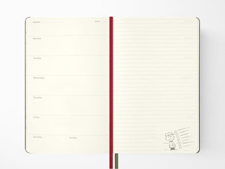 Moleskine x Peanuts Limited Edition Large Green Undated Planner 2026
