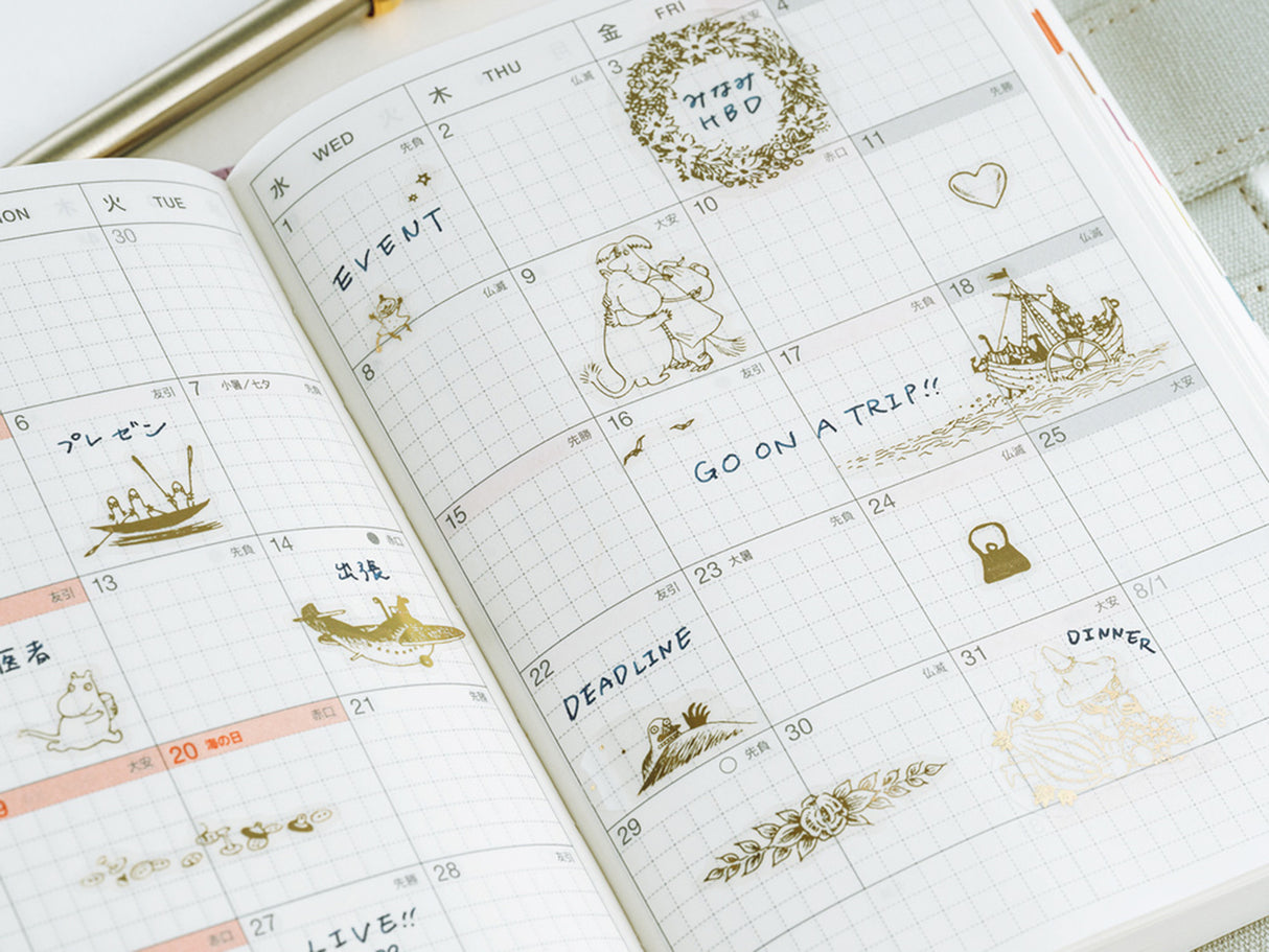 Moomin: Foil-Stamped Clear Stickers - Adventure Log