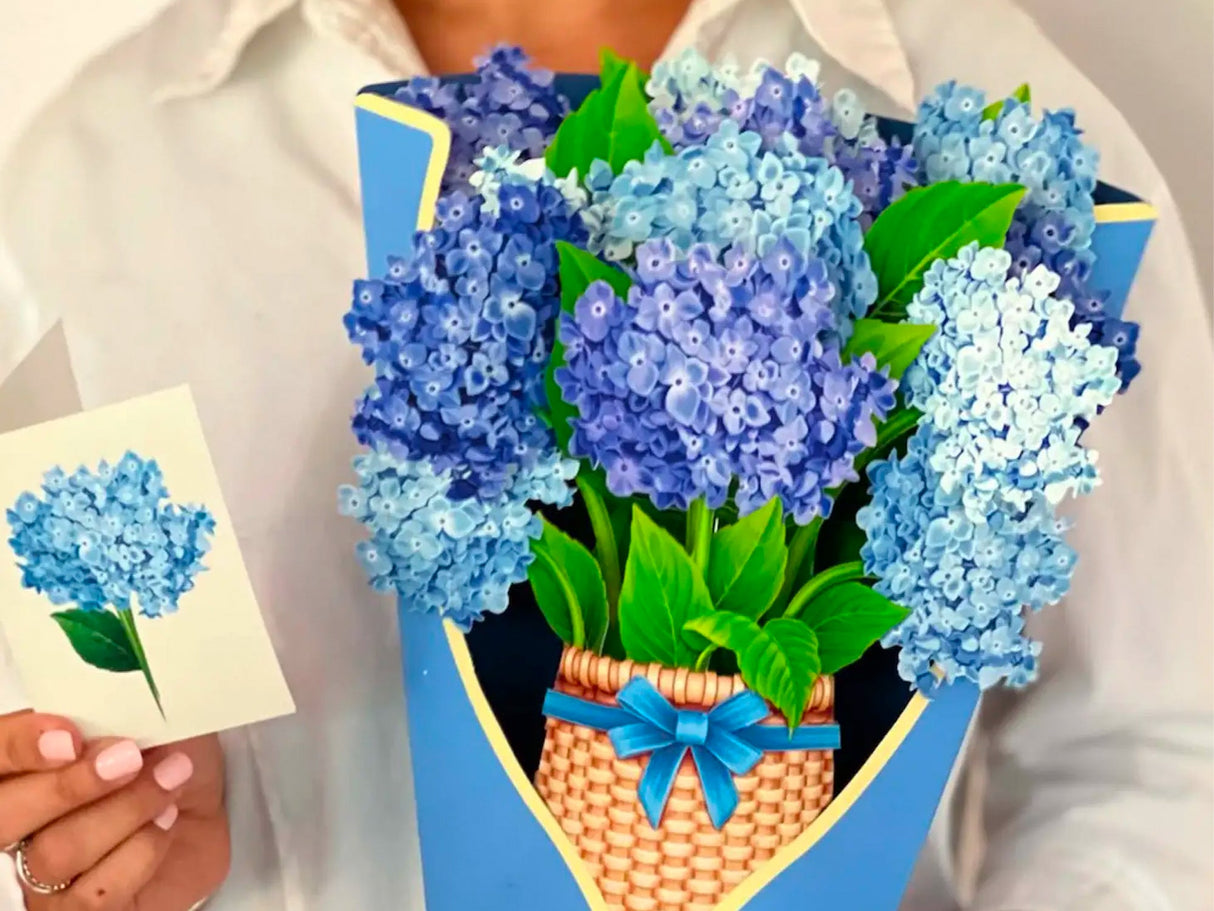 Nantucket Hydrangeas Pop Up Greeting Bouquet