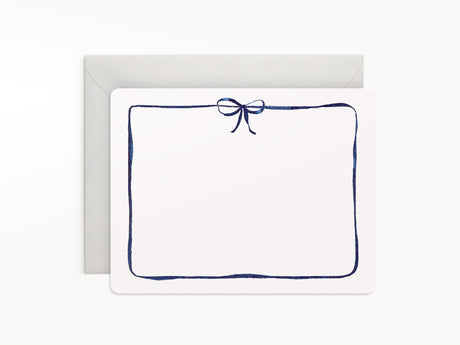 Navy Bow Flat Notes Boxed Set of 8 Notecards