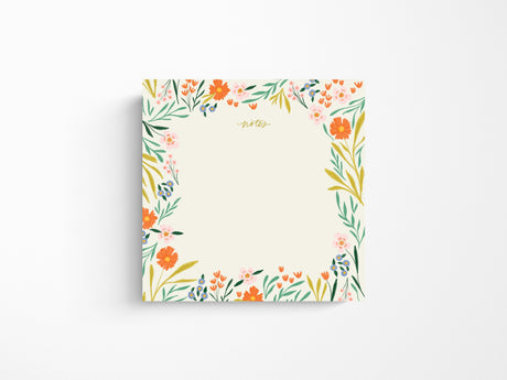 Notes Block Notepad - Floral