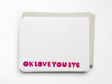 Okloveyoubye Flat Notes - Set of Eight