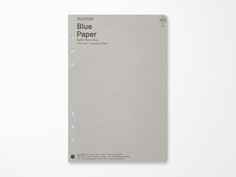 PLOTTER Blue Paper Memo Pad 2mm Grid - A5 Size