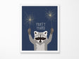 Party Hard Raccoon Vinyl Sticker