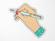 Pen In Hand Vinyl Sticker