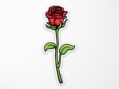 Red Rose Vinyl Sticker