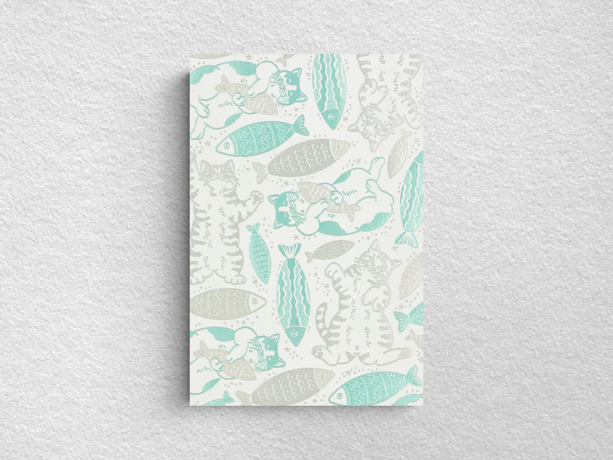 Rokkaku Cat Art Collection Postcard - Fish