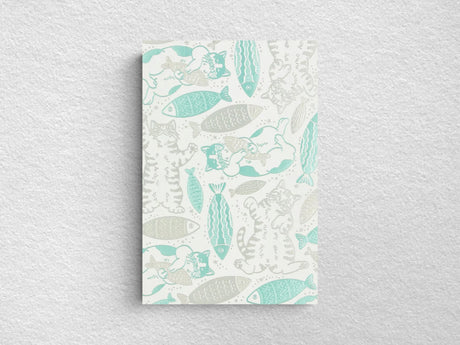 Rokkaku Cat Art Collection Postcard - Fish