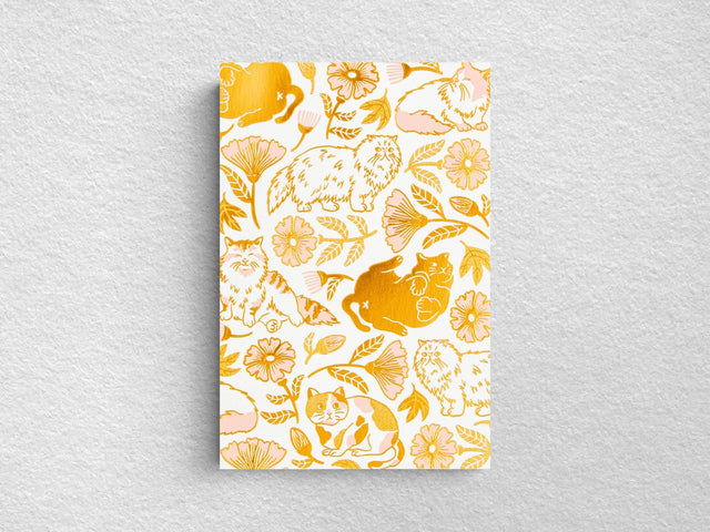 Rokkaku Cat Art Collection Postcard - Flower