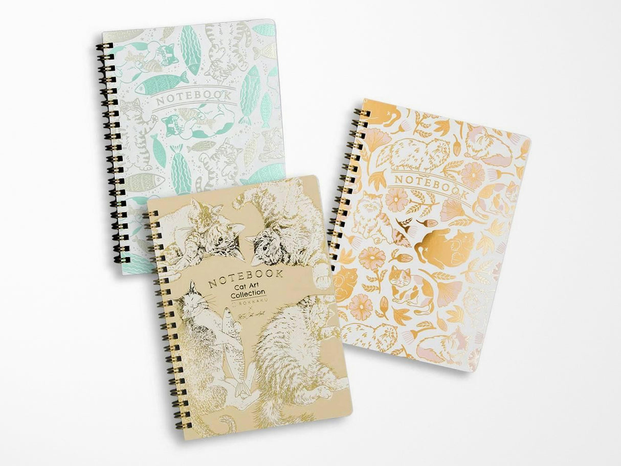 Rokkaku Cat Art Collection Ring Notebook - Fish
