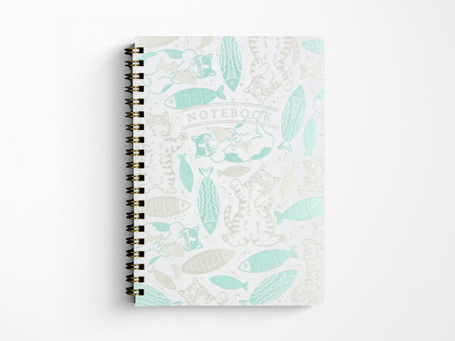 Rokkaku Cat Art Collection Ring Notebook - Fish