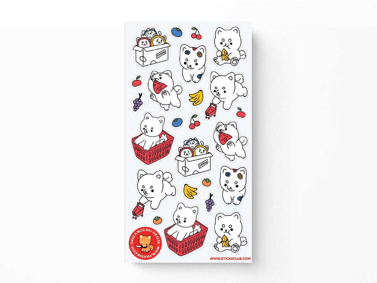 Shopping Shiba Sticker Sheet