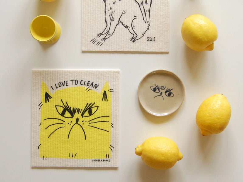 Snitty Kitty I Love to Clean Sponge Cloth