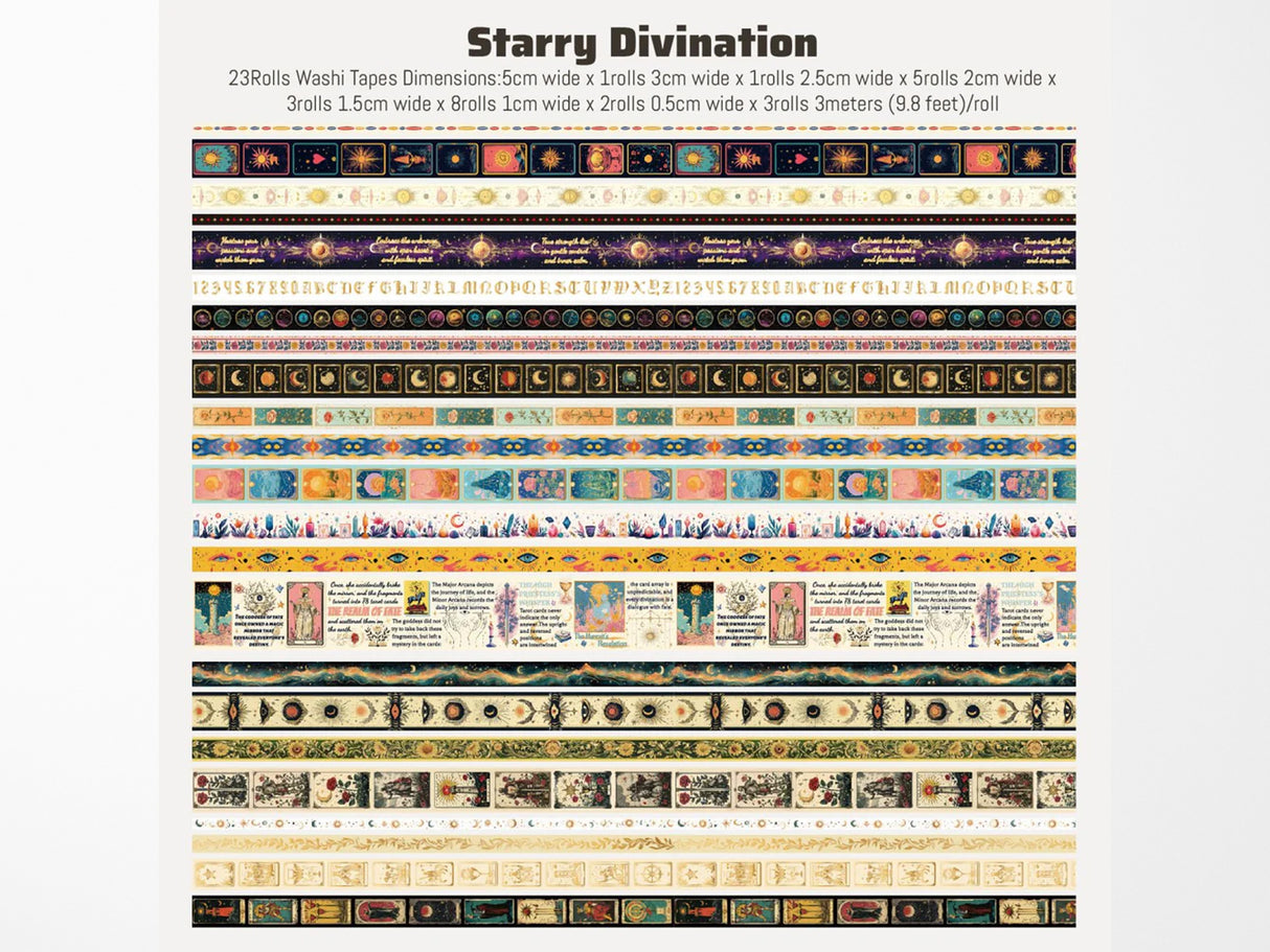 Starry Divination Washi Tape Set of 23 Rolls