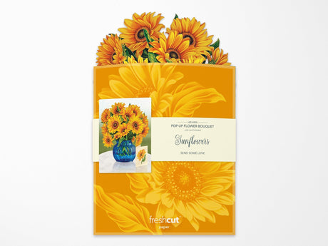Sunflower Pop Up Greeting Bouquet - New Vase