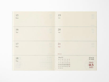 TRAVELER'S Notebook 2027 Weekly + Memo - Passport Size