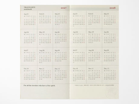 TRAVELER'S Notebook 2027 Weekly + Memo - Regular Size
