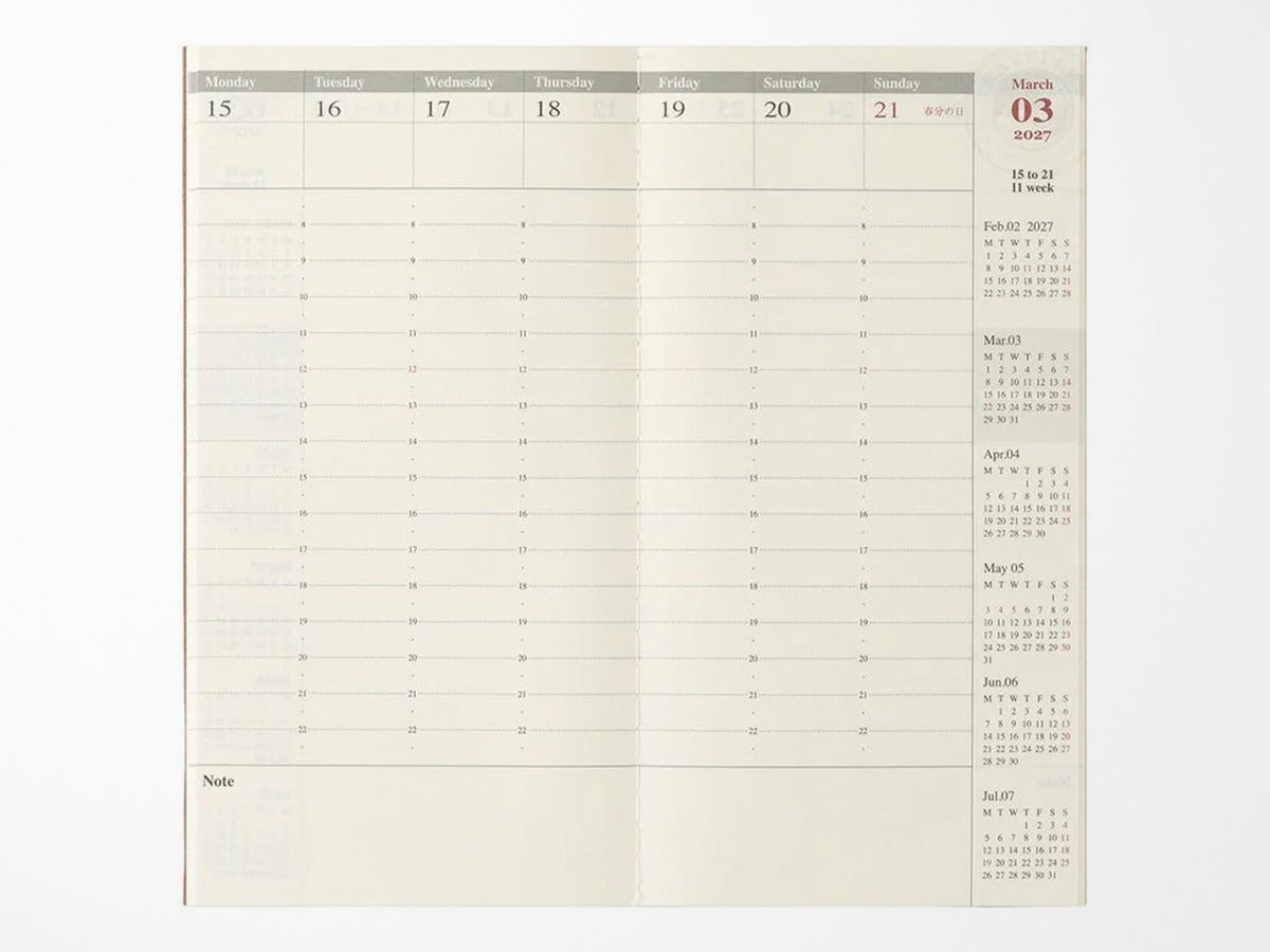 TRAVELER'S Notebook 2027 Weekly Vertical - Regular Size