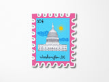 Washington DC Stamp Sticker - US Capitol