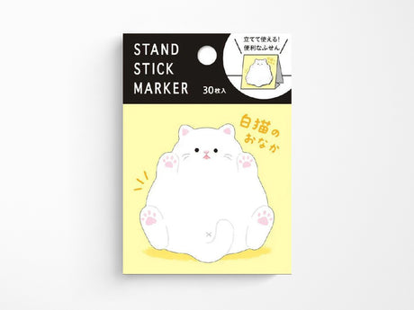 White Cat Paws Up Sticky Memo Pad