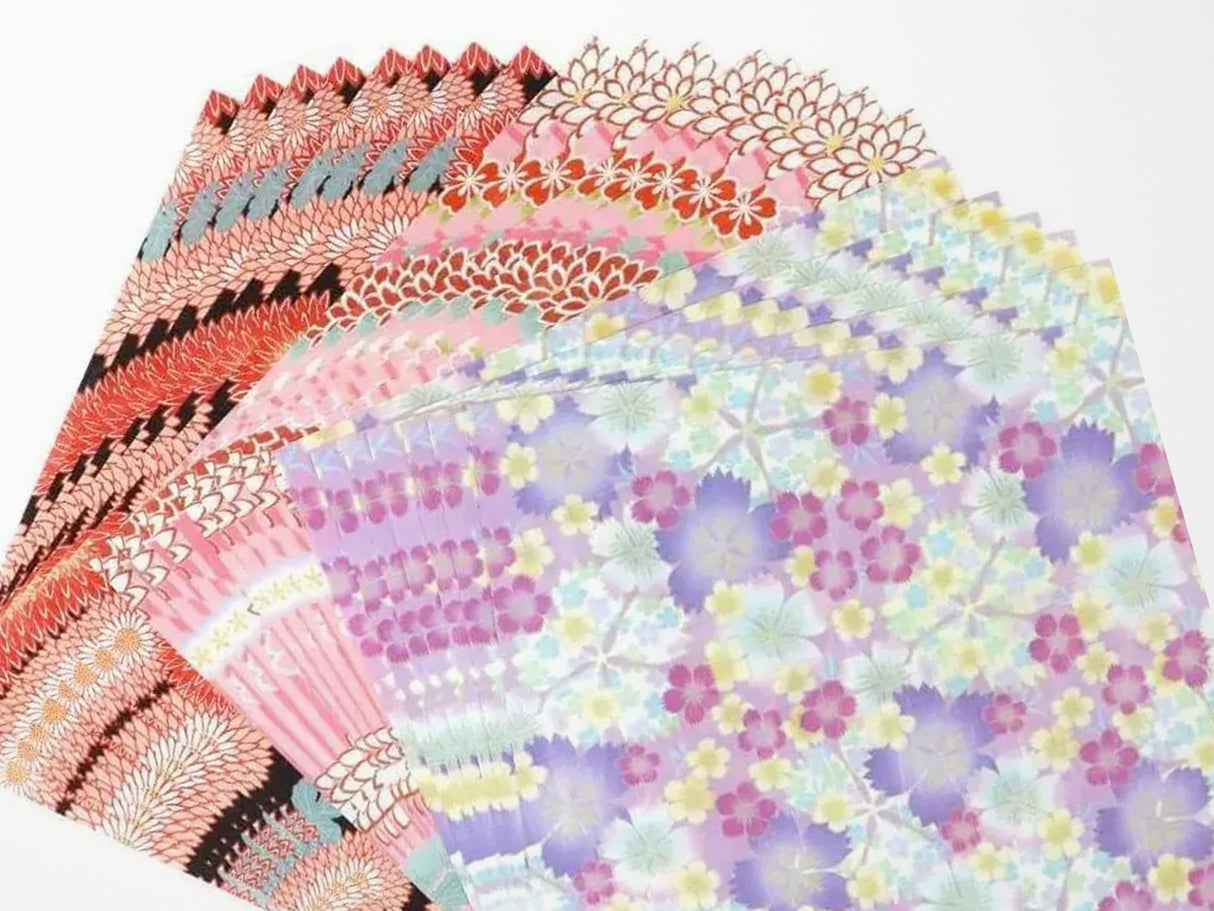 Square Kimono Floral Washi Paper - 24 Piece Pack