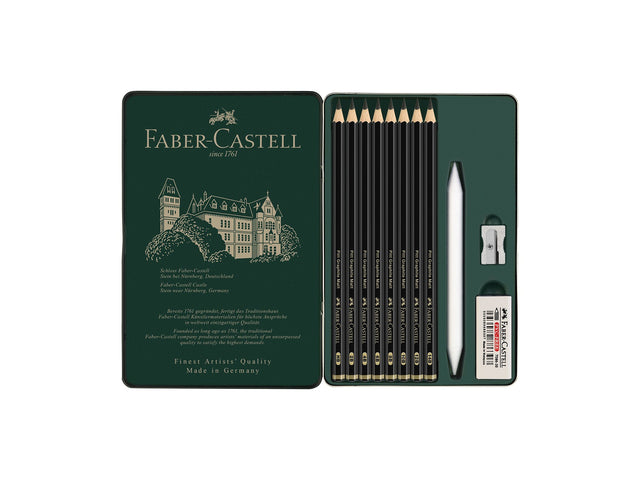 Faber Castell Pitt Graphite Matte Pencils, 11 Piece Set