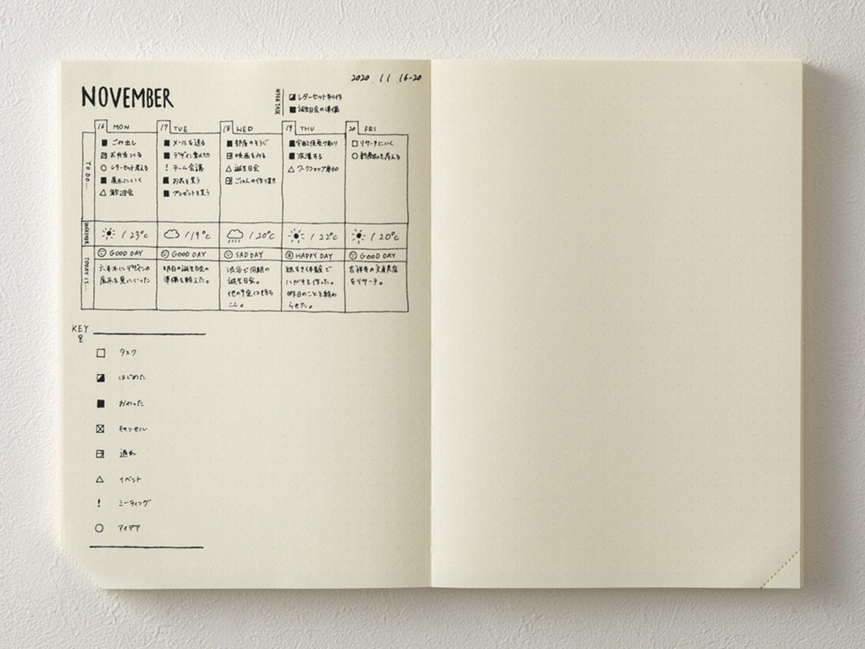 MD Notebook A5 Codex 1 Day 1 Page Dot Grid B