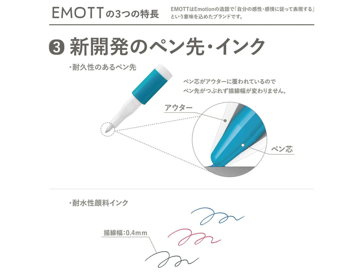 Emott Ever Fine Color Liners Set of 10 #2 Natural