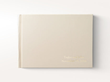 White Italian Leather Guest Book